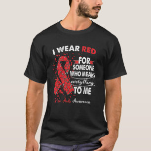 Camiseta O Vermelho Sobrevivente do Sobrevivente do HIV/AID