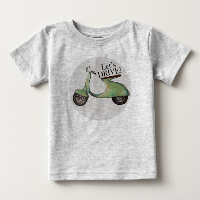 Camiseta O Vespa retro "deixou-nos conduzir " (Frente)