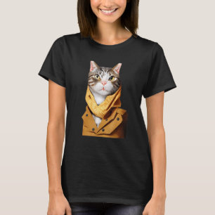 Camiseta O Vestido De Gato Antropomórfico Parece Uma Chicle