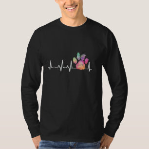 Camiseta O Veterinário Bastante Imprime A Pata Do Arco-Íris