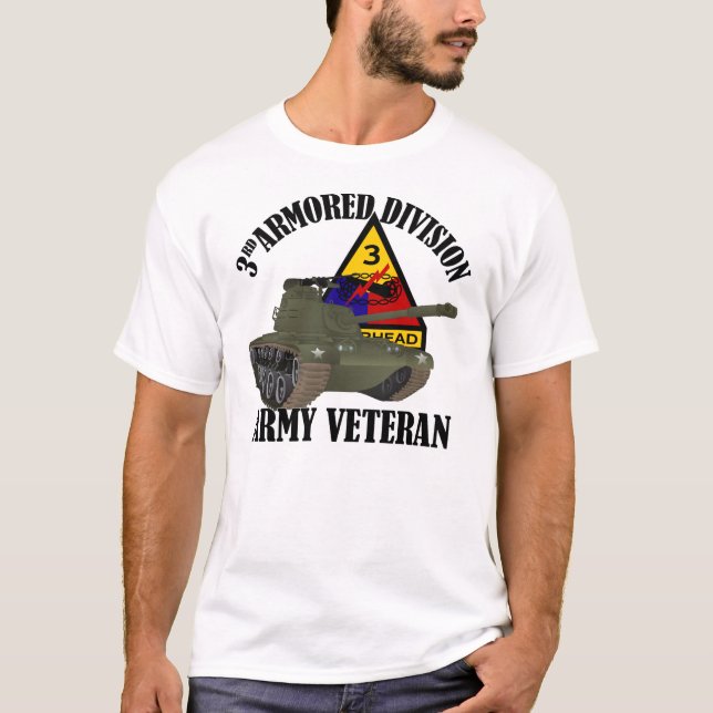 Camiseta ó Veterinário do ANÚNCIO - tanque de M-48 Patton (Frente)