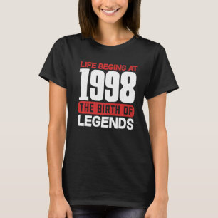 Camiseta O Vigésimo Quarto Aniversário Começa Em 1998 O Nas