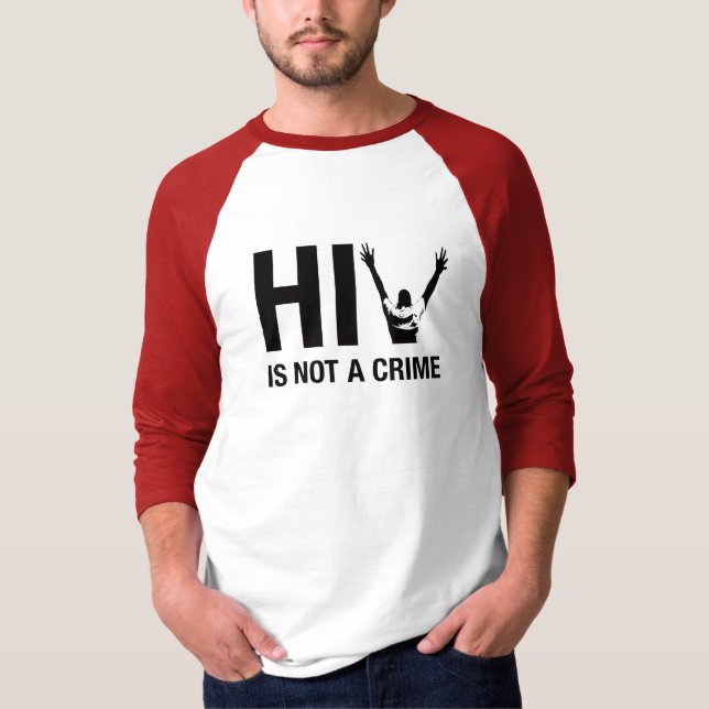Camiseta O VIH não é um crime - a consciência estigma do VI (Frente)
