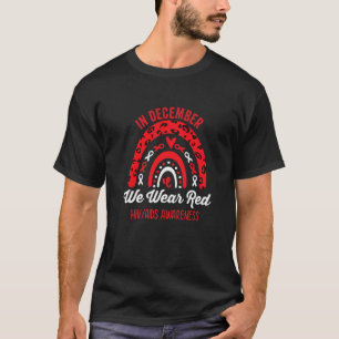 Camiseta O VIH SIDA Sensibiliza A Fita Vermelha Em Dezembro