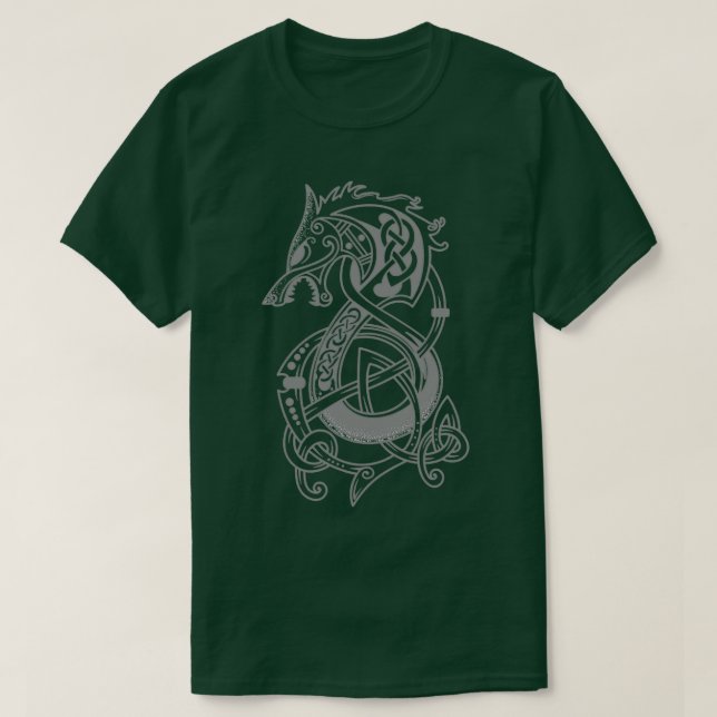 Camiseta O Viking Wolf Fenrir Silver (Frente do Design)