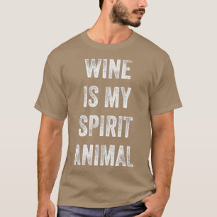 Camiseta O vinho é o meu animal espiritual Engraçado dizend