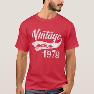 Camiseta O vintage escuro fez em 1979 o aniversário de 40