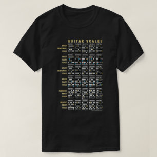 Camiseta O Violão Escala Na Frente E Trás