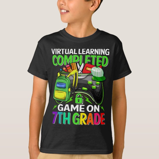 Camiseta O Virtual Learning Completou O Jogo No Nível Do 7 (Frente)