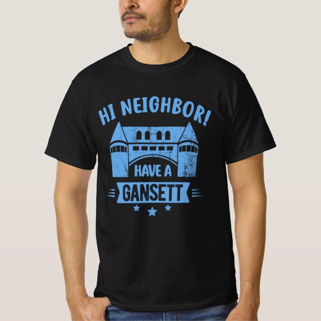 Camiseta O Vizinho Tem Um Presente De Estilo Retro Gansett (Frente)