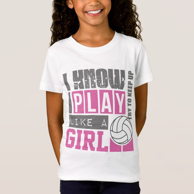 Camiseta o voleibol do jogo gosta de uma menina (Frente)