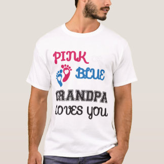 Camiseta O vovô rosa ou azul te ama, revelação de gênero