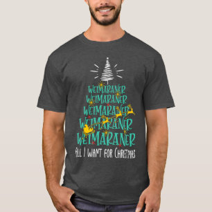 Camiseta O Weimaraner da raça dos Cachorros de Natal é pres