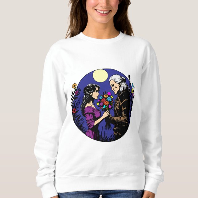 Camiseta O Witcher e Yennefer com um buquê (Frente)