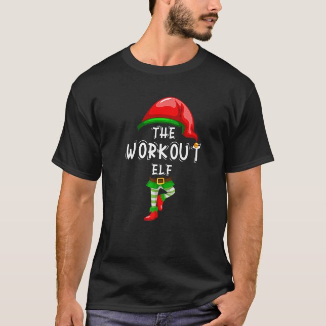 Camiseta O Workout Elf Family Matching Group Idea Christm (Frente)