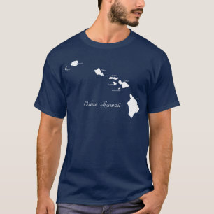 Camiseta Oahu Havaí Com Ilhas Havaianas