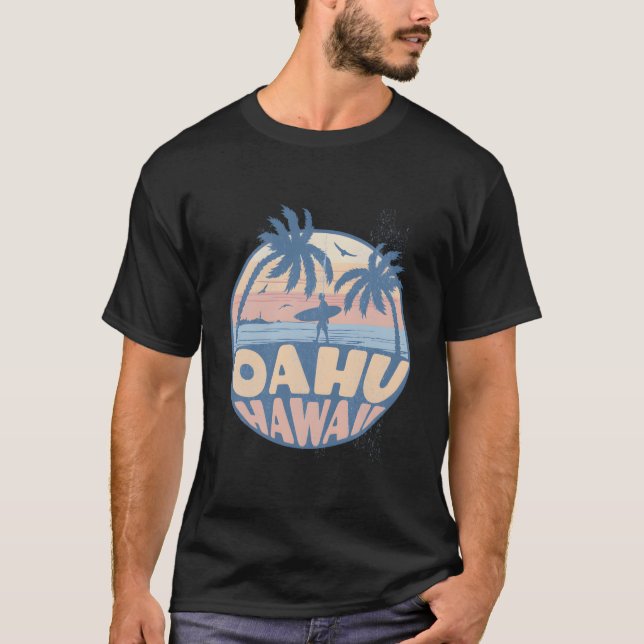 Camiseta Oahu Hawaii Beach Surf Summer Vacation (Frente)