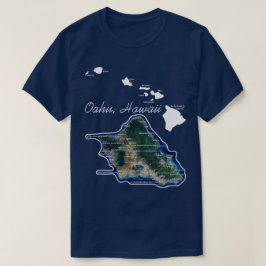 Camiseta Oahu Hawaii Com Ilhas Havaianas