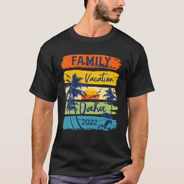 Camiseta Oahu Hawaii Havaí Férias 2022 Matching Family (Frente)