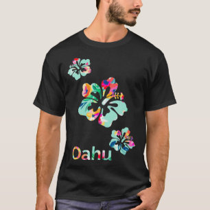 Camiseta Oahu Hawaii Ilha Havaiana Surf Hibiscus Flower S