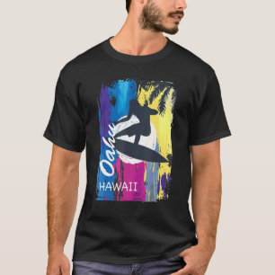 Camiseta Oahu Hawaii surfando na ilha havaiana surfão venen
