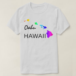 CAMISETA OAHU - ILHAS HAWAII NEON RAINBOW
