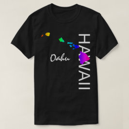 CAMISETA OAHU - ILHAS HAWAII NEON RAINBOW