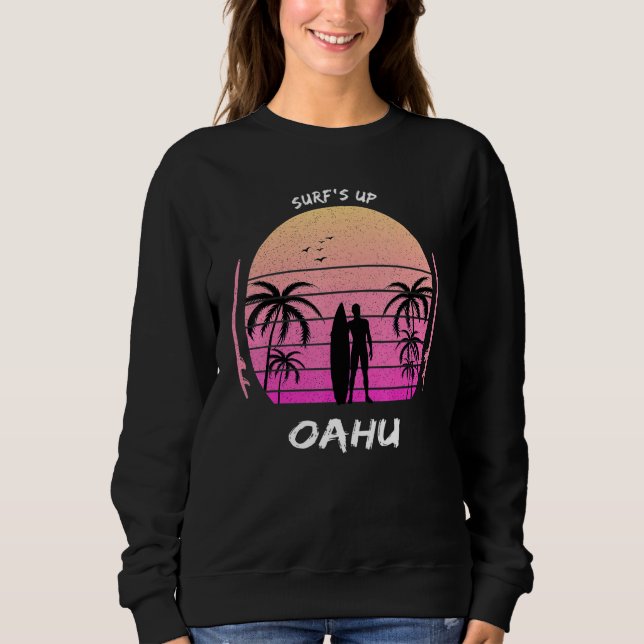Camiseta Oahu Palm Tree Surf Hawaii Waikiki Souvenir Maui K (Frente)