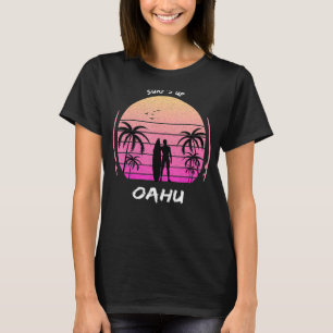 Camiseta Oahu Palm Tree Surf Hawaii Waikiki Souvenir Maui K
