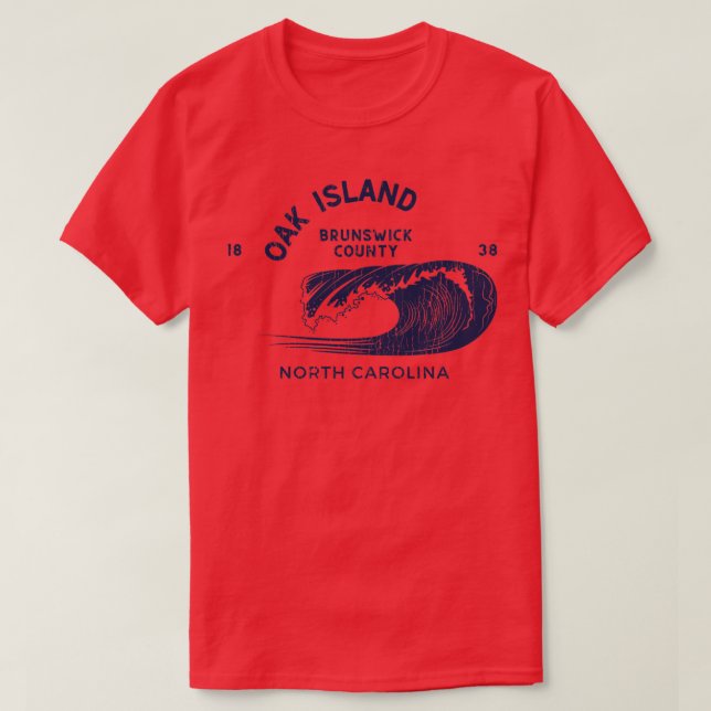 Camiseta Oak Island NC Beaching Summertime Waves (Frente do Design)