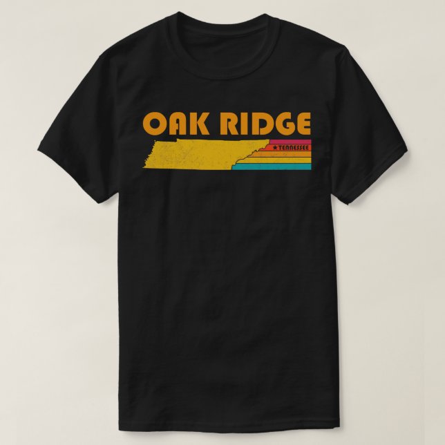 Camiseta Oak Ridge Tennessee Vintage angustiou Souvenir (Frente do Design)