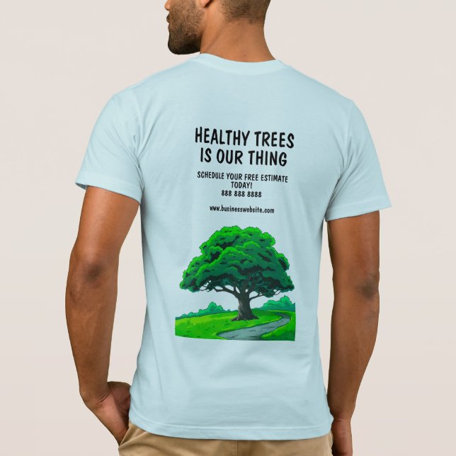 Camiseta Oak Tree Logo | Custom Tree Trimming Services (Verso)