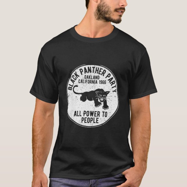 Camiseta Oakland California 1966 Black Panther Py Distresse (Frente)