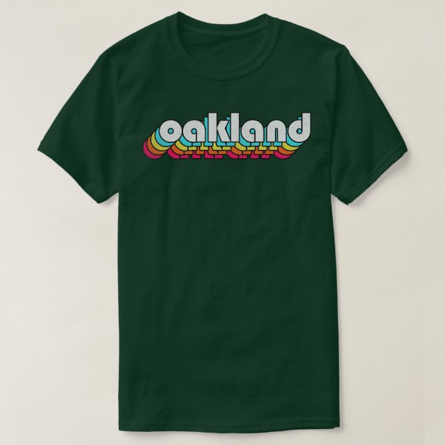 Camiseta Oakland Retro Typografia Design (Frente do Design)
