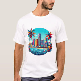 Camiseta Oásis de paisagem tropical