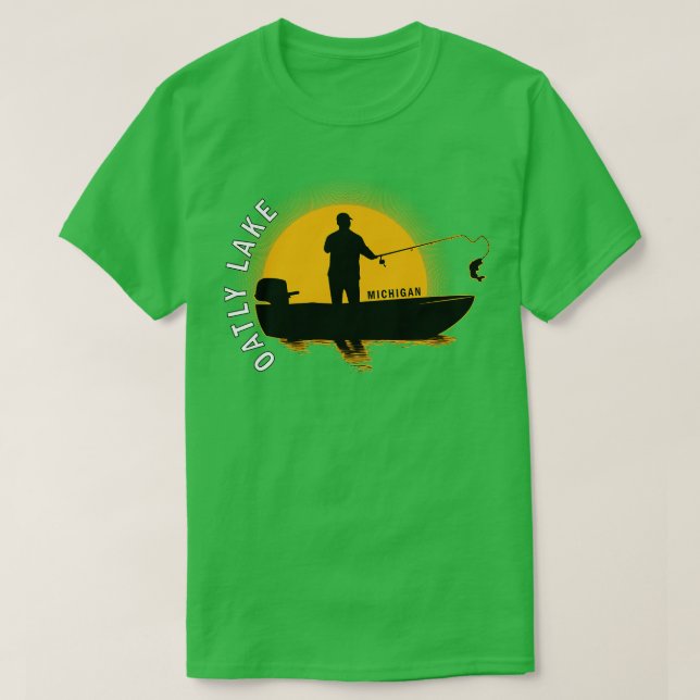 Camiseta Oatly Lake Fisheries Michigan Sunrise (Frente do Design)