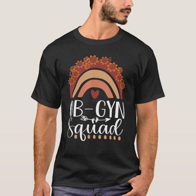 Camiseta Ob Gyn Squad Rainbow Gynecologista Ob gyn Doctor S (Frente)
