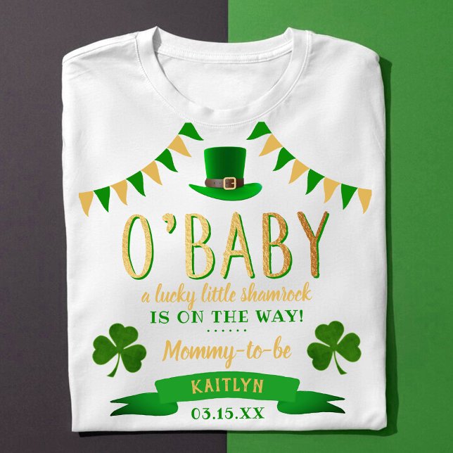 Camiseta O'Baby Rua. Chá de fraldas do Dia de Patrick (Criador carregado)