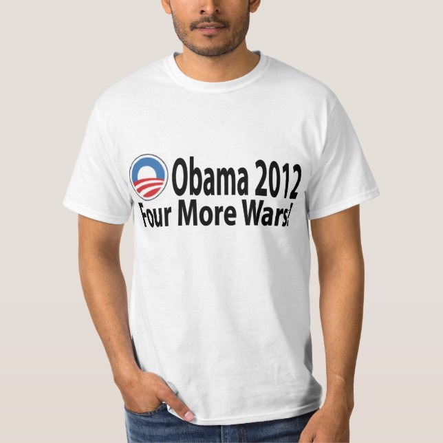 Camiseta Obama2012 quatro mais guerras (Frente)