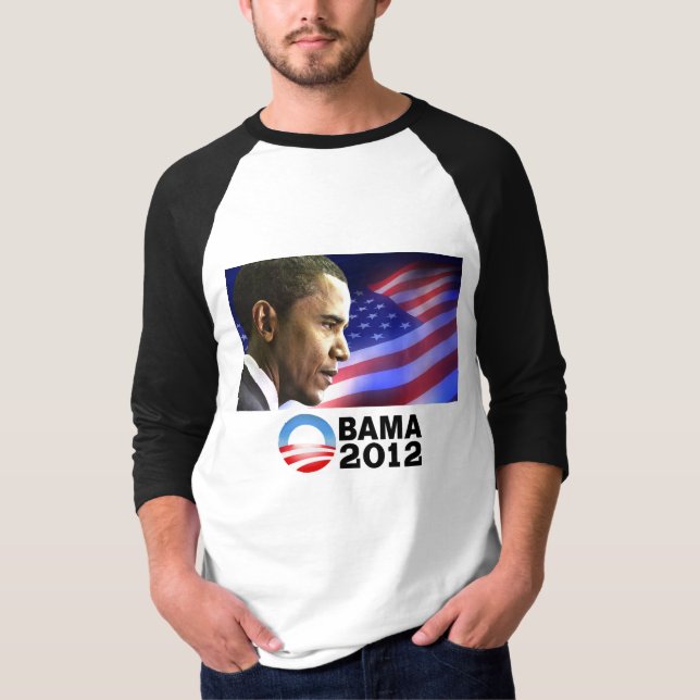 Camiseta Obama 2012 (patriótico) (Frente)