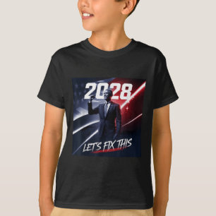 Camiseta Obama 2028 Vintage Comício Político Patriótico Oba