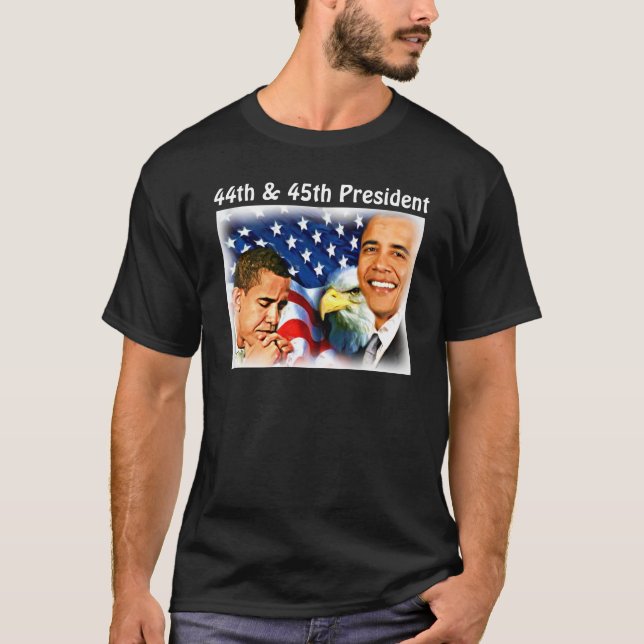 Camiseta Obama-44 e 45º presidente dos Estados Unidos_ (Frente)