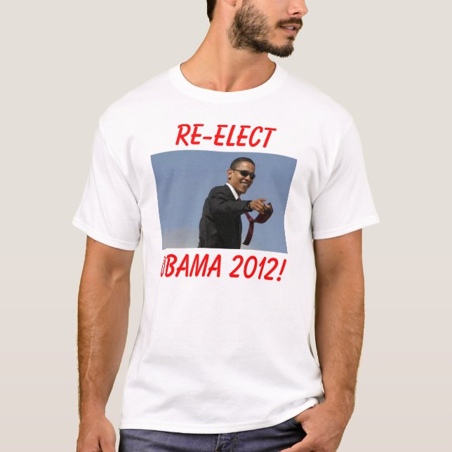 Camiseta obama, RE-ELECT, OBAMA 2012! (Frente)