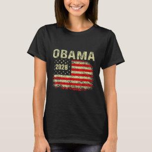 Camiseta Obama Vintage Presidente 2028 Obama Retro Flag Ame