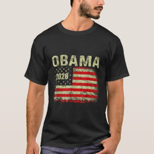 Camiseta Obama Vintage Presidente 2028 Obama Retro Flag Ame