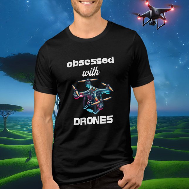 Camiseta Obcecado com Drones (Criador carregado)