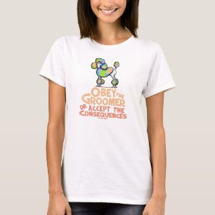 Camiseta Obedeça a caniche do arco-íris do Groomer