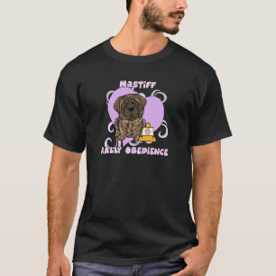 Camiseta Obediência rajado da reunião do Mastiff de Kawai