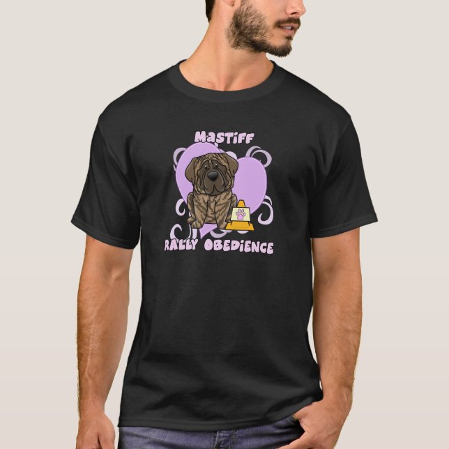 Camiseta Obediência rajado da reunião do Mastiff de Kawaii (Frente)