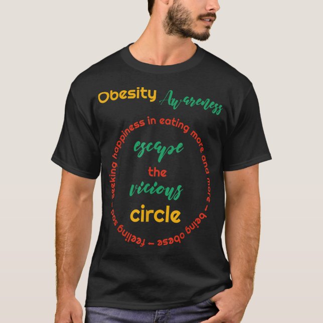Camiseta Obesidade Sensibilização para o Mundo Anti-Adiposi (Frente)